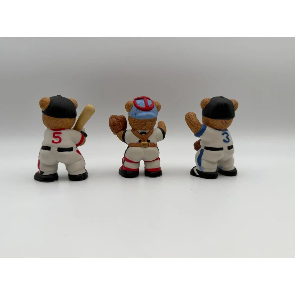 H&G Baseball Bears Ceramic Figurines Set 3 Piece Sports Decor 1403 Sri Lanka